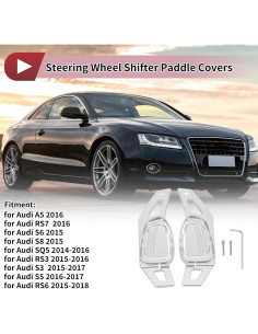 Extensiones de Palancas de Cambio Hihaha para Audi A5 2016 Plateado 2