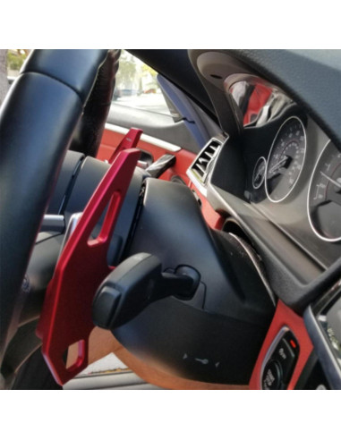 Extensiones de Palanca de Cambio de Volante MICROCK para BMW - Aluminio Rojo
