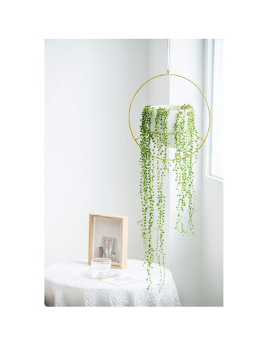 Mkono Juego de 2 Macetas Colgantes de Metal Dorado 15 cm