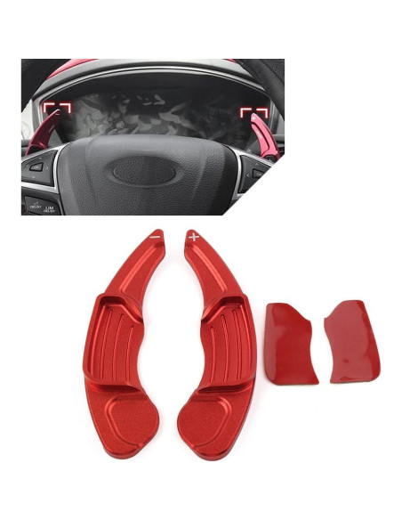 Extensión Palanca de Cambio Volante Aluminio BACAR Rojo Ford