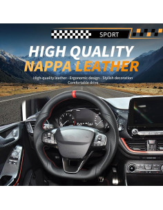 Volante de Cuero Nappa D OHC MOTORS para Ford Fiesta 2018 2