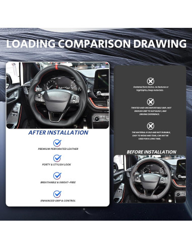 Volante de Cuero Nappa D OHC MOTORS para Ford Fiesta 2018