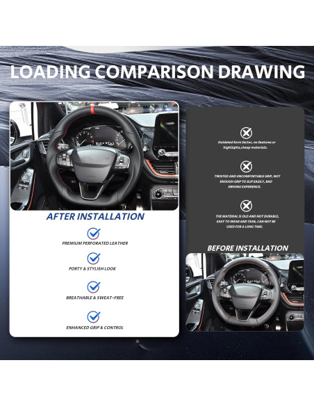 Volante de Cuero Nappa D OHC MOTORS para Ford Fiesta 2018