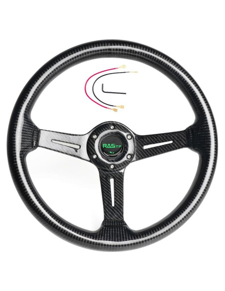 Volante de Carreras RASTP de Fibra de Carbono 345mm Universal