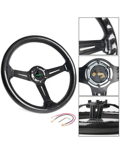 Volante de Carreras RASTP de Fibra de Carbono 345mm Universal