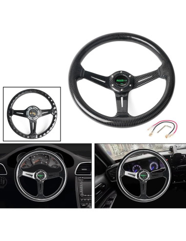 Volante de Carreras RASTP de Fibra de Carbono 345mm Universal