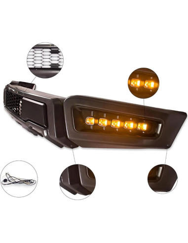 Parachoques Delantero YIGRRO F-150 2009-2014 Acero Negro