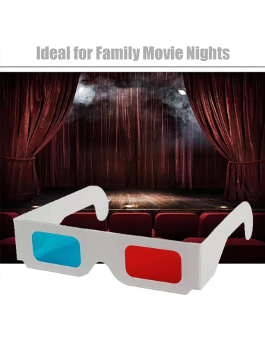 Gafas 3D TARANDUS Anaglifo Rojo/Cian Paquete de 3