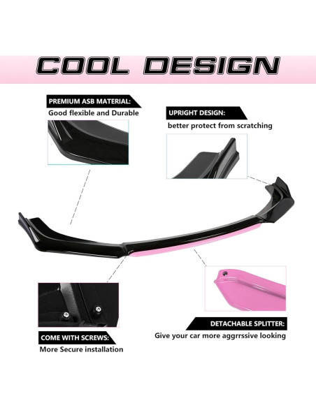 Labio de Parachoques Frontal Xotic Tech Negro/Rosa Universal