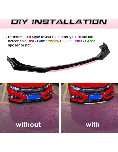 Labio de Parachoques Frontal Xotic Tech Negro/Rosa Universal