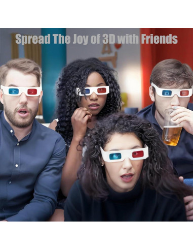 Gafas 3D TARANDUS Anaglifo Rojo/Cian Paquete de 3