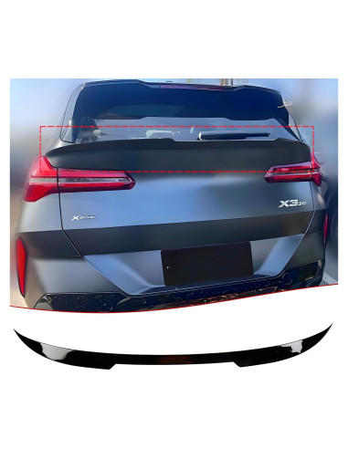 Alerón Trasero Medio STSEV01 para BMW X3 G45 2025-2026, Negro Brillante