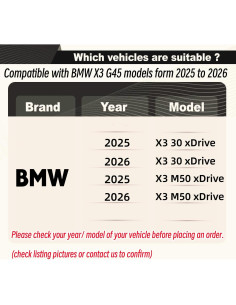 Alerón Trasero Medio STSEV01 para BMW X3 G45 2025-2026, Negro Brillante 2