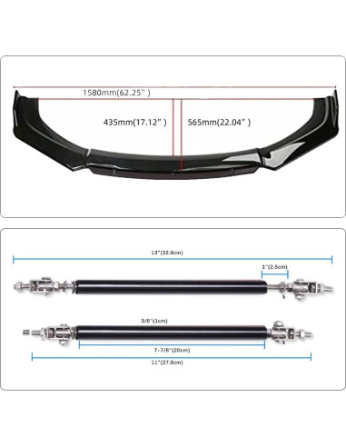 Divisores de Labio Frontal Negro DREAMIZER para Autos Universales