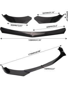 Protector de Spoiler de Labio Frontal AUTOXBERT Negro Universal 2