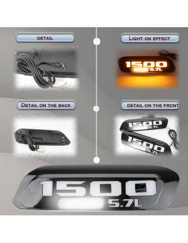 Luz de Marcador Lateral LED GEEGEETOP para Dodge RAM 1500 2019-2024