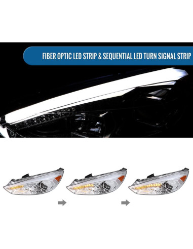 Faros Proyector LED Ronnin para Ford Focus 2015-2018 - Cromo