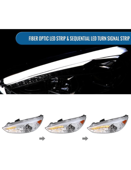 Faros Proyector LED Ronnin para Ford Focus 2015-2018 - Cromo