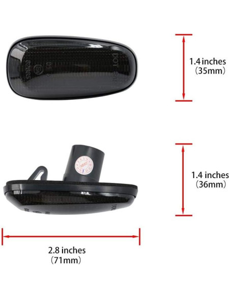2 Piezas Luz de Marcador Lateral LED Ahumada Mingrui para Ca'dillac STS 2005-2011