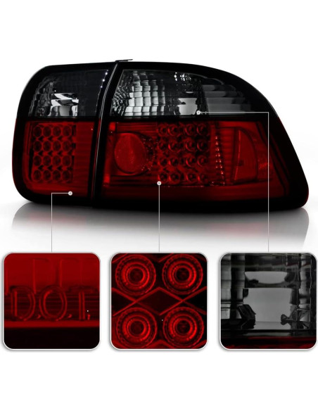 Luces Traseras LED Ahumadas ACANII para Honda Civic 1996-1998