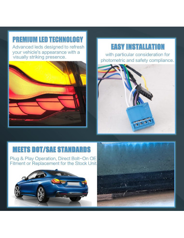 Luces Traseras LED VLAND Ahumado para BMW Serie 4 y M4 2014-2020