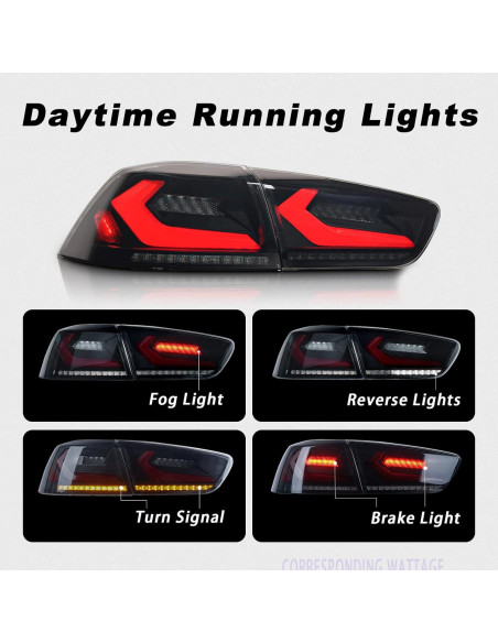 Luces traseras Archaic ahumadas para Mitsubishi Lancer EVO X 2008-2020