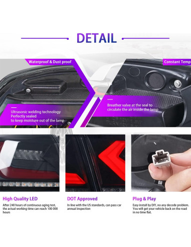 Luces traseras Archaic ahumadas para Mitsubishi Lancer EVO X 2008-2020