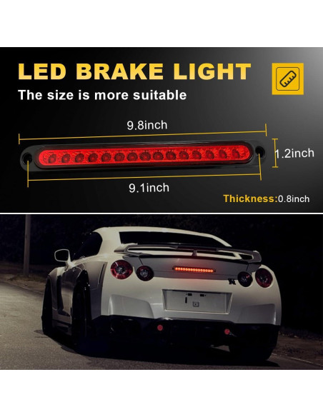 Barra de Luz de Freno y Cola LED 10'' Suvnie Rojo 3W