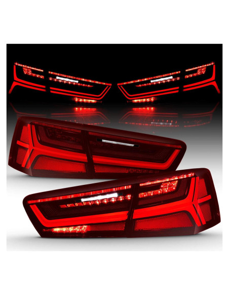 Luces Traseras LED AmeriLite Audi A6 S6 2012-2015 Rojo