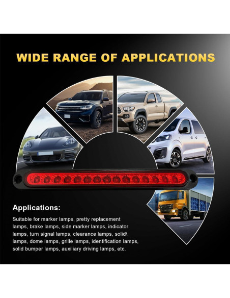 Barra de Luz de Freno y Cola LED 10'' Suvnie Rojo 3W