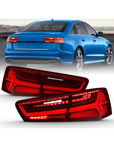 Luces Traseras LED AmeriLite Audi A6 S6 2012-2015 Rojo