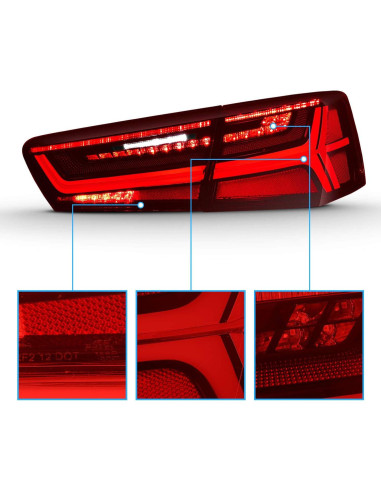 Luces Traseras LED AmeriLite Audi A6 S6 2012-2015 Rojo
