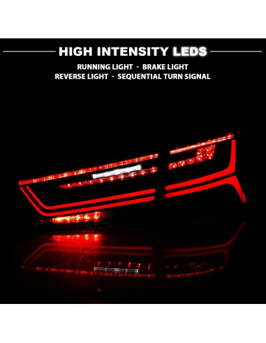 Luces Traseras LED AmeriLite Audi A6 S6 2012-2015 Rojo