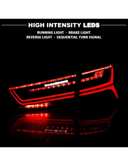 Luces Traseras LED AmeriLite Audi A6 S6 2012-2015 Rojo