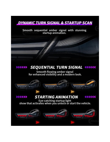 Luces Traseras Archaic para BMW Serie 6 2012-2019, Ahumado