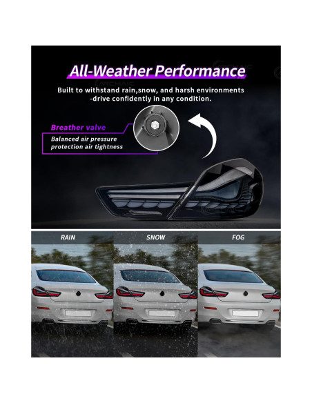 Luces Traseras Archaic para BMW Serie 6 2012-2019, Ahumado