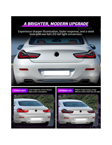Luces Traseras Archaic para BMW Serie 6 2012-2019, Ahumado