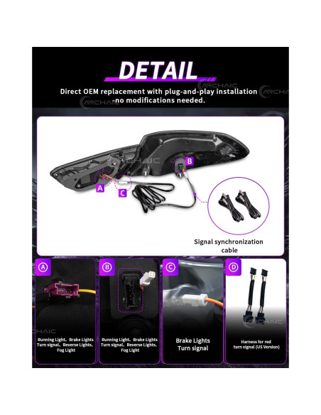 Luces Traseras Archaic para BMW Serie 6 2012-2019, Ahumado