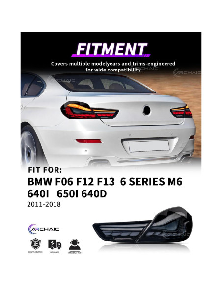 Luces Traseras Archaic para BMW Serie 6 2012-2019, Ahumado