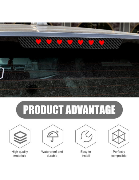 Calcomanía Luz de Freno Alta Arwrilt Fibra de Carbono Impermeable