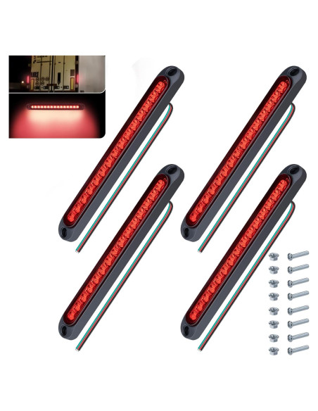 Kit de 4 Luces LED Rojas para Remolque Ecocstm IP67 25.4 cm