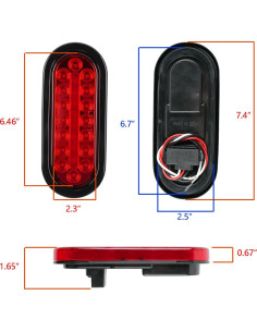 Luces Traseras LED Fouwick 6" Ovaladas 24 LEDs Rojo IP67 2