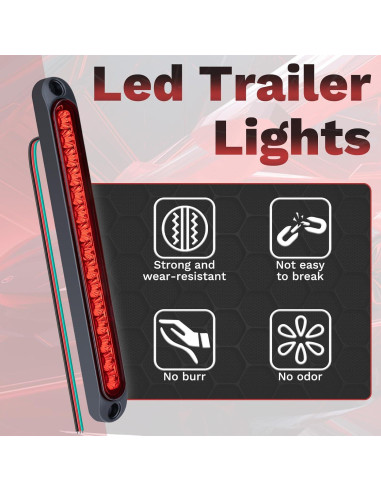 Kit 2 Luces LED Rojas para Remolque Ecocstm 25.4 cm IP67
