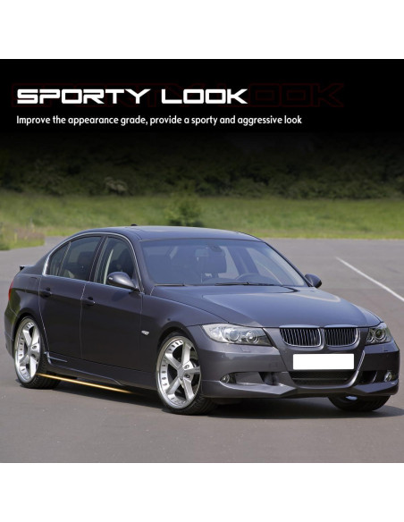 Faldones Laterales MagicDrift para BMW E90 2006-2008, PU Negro