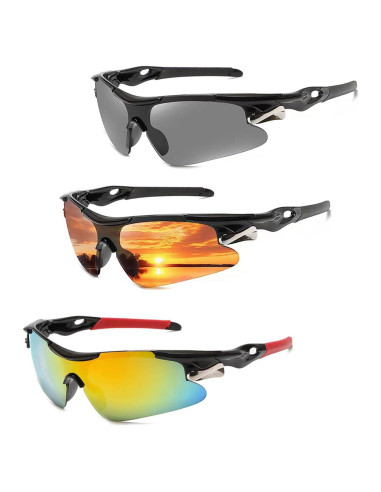 3 Pares de Gafas de Sol Deportivas UV400 para Ciclismo