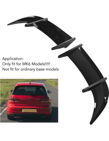 Spoiler Trasero AK Car para MK6/R-Line ABS Negro Brillante