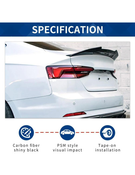 Spoiler Trasero de Fibra de Carbono XPHAZZ para Audi A5 S5 RS5 2017-2024