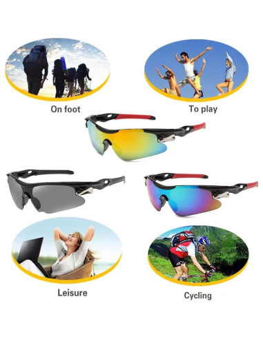 3 Pares de Gafas de Sol Deportivas UV400 para Ciclismo