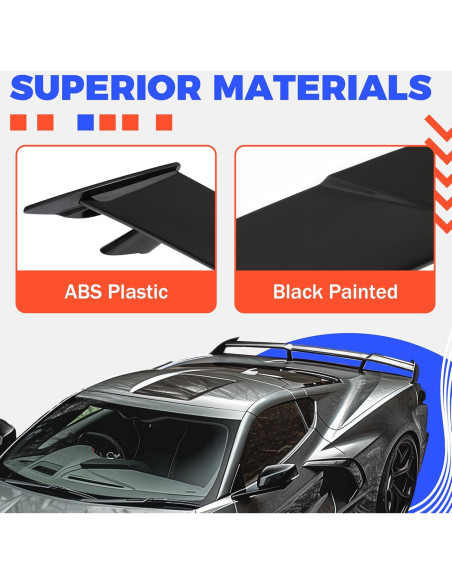 Alerón Trasero HECASA Negro Brillante para Chevrolet Corvette C8 2020-2024