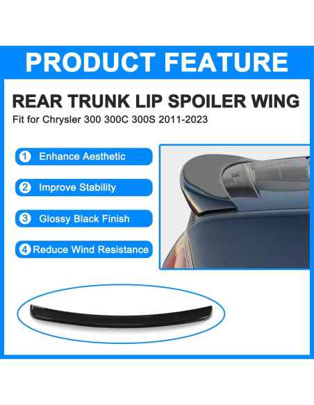 Alerón Trasero Chrysler 300 300C 300S 2011-2023 ABS